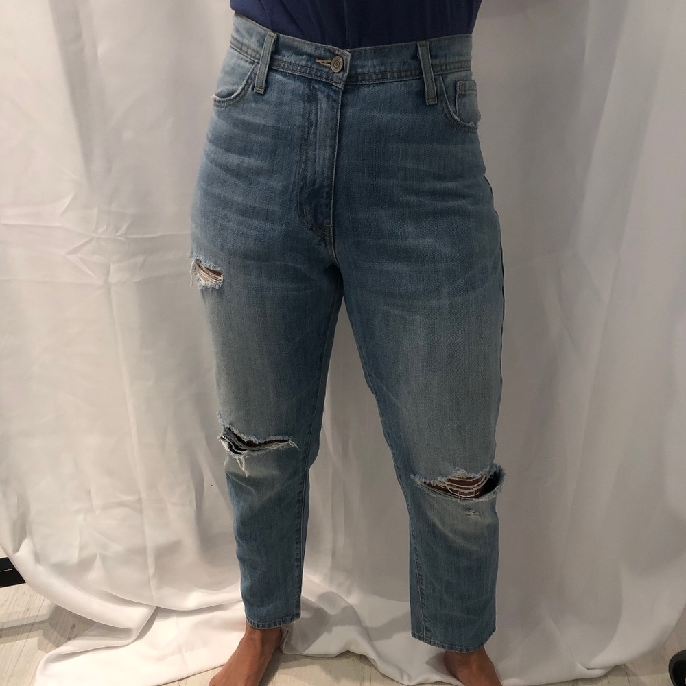 Flying Monkey Distressed Cropped Straight-Leg Jean
